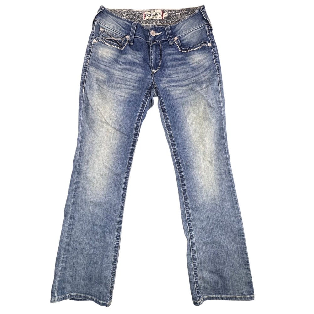 Ariat Real Denim Womens 28S Medium Wash Bootcut Jeans 10021902 Mid Rise Stretch